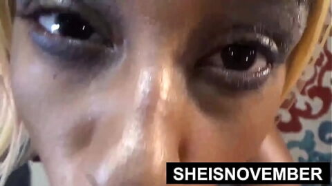 A Submissive College Student Rolling Her Tongue On BBC And Throat Filled With Old Man Cumshot, Busty Ebony Babe Sheisnovember Point Of View Eating Ejaculated Hot Load With Her Huge Natural Boobs Udders And Gigantic Areolas Out By Msnovember