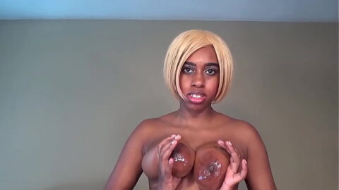 HD Oil Dripping Enormous Heavy Natural Saggy Breasts And Hard Dark Brown Nipples Squeezed Closeup, Cute Young Blonde Busty Ebony Sheisnovember Posing With Wet Greasy Tits Sensually Touched While Standing Naked Erotica Fetish By Msnovember