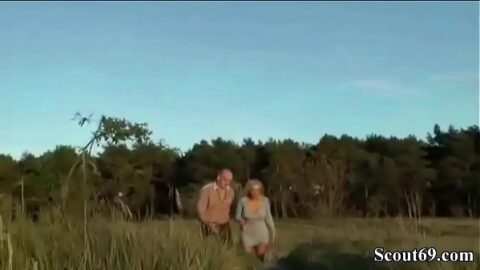 German Amateur with Big Tits Fuck Outdoor with Stranger