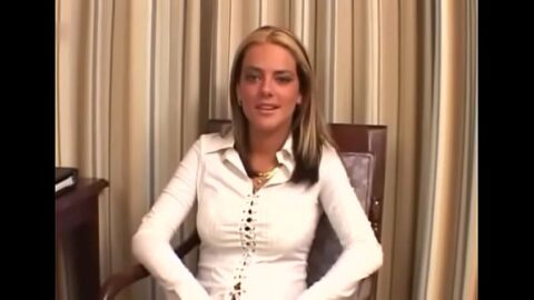 Enticing blonde Mercedes with great natural tits feels pipe in her