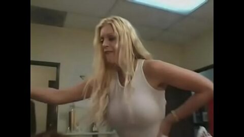 Elegant blonde woman Kat with great natural tits enjoys a worthy sex