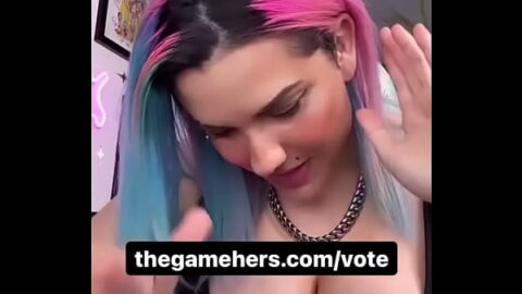 Press big busty tits against desk