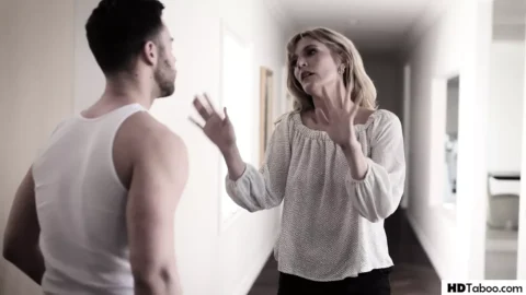 Step Mom cheats with a help of her reluctant stepson