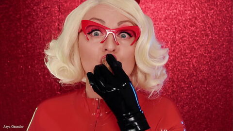 Mukbang ASMR: Eating Chewing Chocolate Car – Latex blonde close up video mouth fetish
