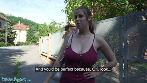 Public Agent – Pretty Belgian girl with natural huge boobs has amateur reality sex outside with a very well hung Canadian dude