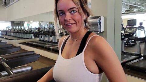 Huge Natural Boobs girl at the gym gets picked inviting you over to her place to fuck and give her a facial
