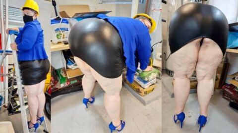Thought I would enjoy you watching my big ass while I work – bbw ssbbw, Fat ass, big butt, thick ass
