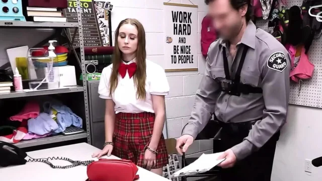Virgin Schoolgirl Shoplifts Expensive Condoms From The Mall & She Gets Caught Red-handed By The LPO