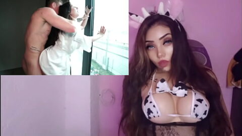 Young Russian girl with big natural tits receives a hard anal