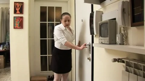 Chunky slut slammed in the ass by a hard cock