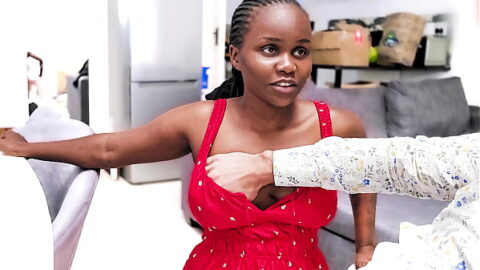 Thick African Amateur With Huge Boobs Explored By Muscular Director