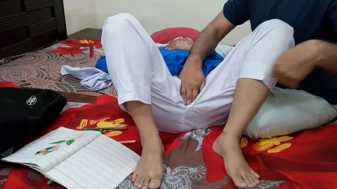 Indian stepbrother has sex with his stepsister after hot her while drawing