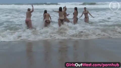 Girls Out West – Nasty lesbian orgy at the beach