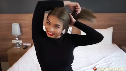 Asiansexdiary Pierced Busty Asian Rides Hard Cock