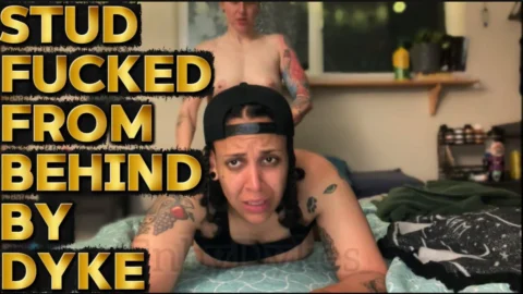 Thicc Stud Fucked From Behind By Dyke with POV – So Much Cumming!