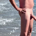 Pussy in the wave pool by the sea