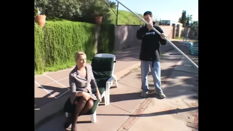 Riche Busty MILF Seduces the Pool Cleaner for His Big Cock