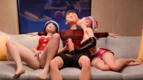 First Threesome with Two Horny Babe (HQ 3D Animation)