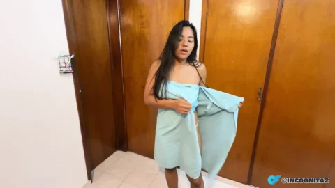 Brunette Latina flirts with her masseuse and he fucks her until he cums