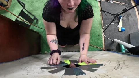 goth teen visits glory hole sucks him dry