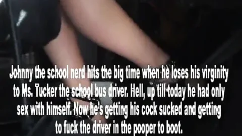 Nerd fucking busty brunette bus driver