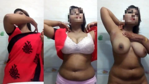 Desi Big Boobs Girl Removing Saree & Showing Boobs & Armpit