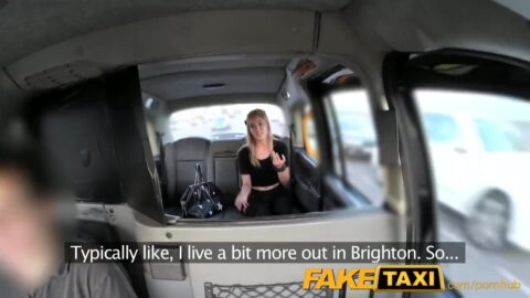 FakeTaxi Petite blonde in sexy pull up stockings