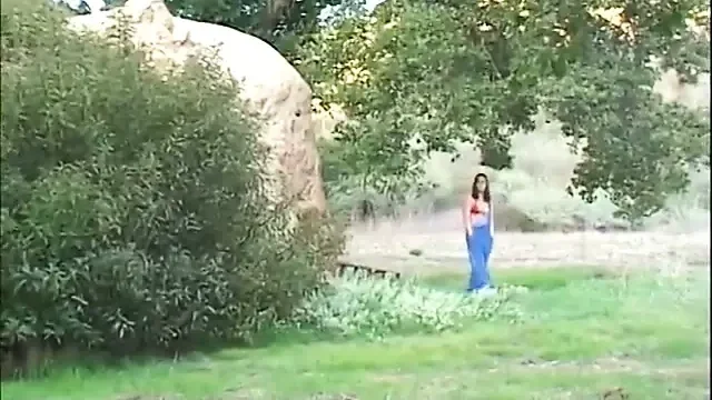 Gorgeous brunette with big boobs was hired to tend a garden but she has some other plans