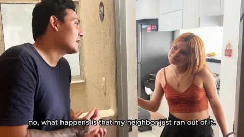 Neighbor, I don’t have any sugar, but I do have my pussy tight for you to cum inside. Creampie – latina – 18 years old