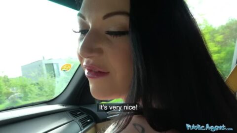 Public Agent Busty British babes sloppy blowjob and fuck in woods
