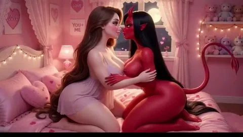 Awakening Desire in a Crimson Bedroom