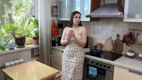 Hot Neighbor Fucked Me Hard in the Kitchen While Boyfriend Worked