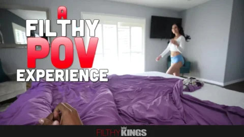 FILTHY POV – Blonde Kate Dalia & Brunette Alexa Chains Share POV Cock