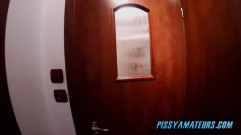 Sexy big tits girl pee in the shower