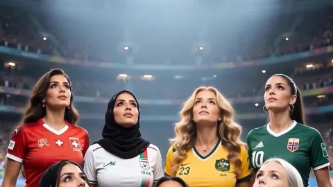 Victory Facial: Spanish Blonde Gets Painted In Stands (AI)