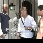 Busty blonde milf picks up three guys to gangbang her ass