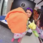 Thick Latina in Yellow Gloves Gags During Deepthroat