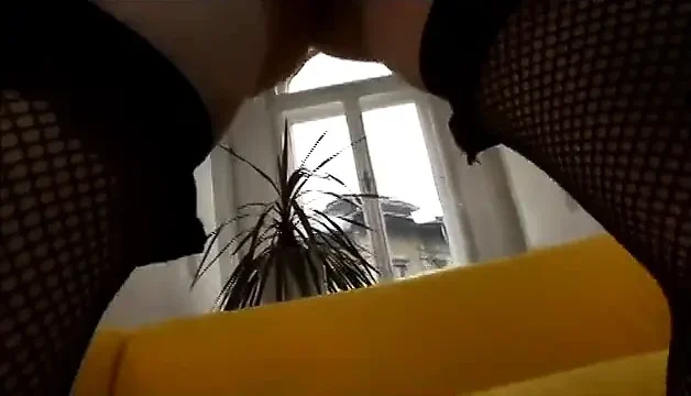 Guy gives horny brunette deep pounding on couch