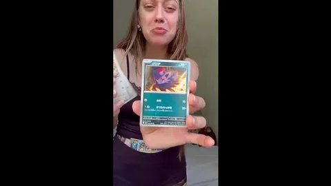 Ripping Japanese Pokemon cards in sleepwear and showing off my cameltoe – Day 105