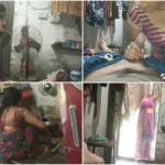 Stepmom in the kitchen shows her big nipples and gives her stepson a Hindi audio