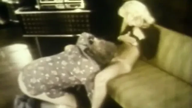 Vintage Cum Sluts Guzzle Loads in Retro Living Room Orgy
